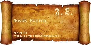 Novák Rozina névjegykártya